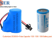 Πακέτο μπαταριών λιθίου 3,6v ER26500 με 1550 παλμικό πυκνωτή ER26500+HPC1550 For Internet Thing