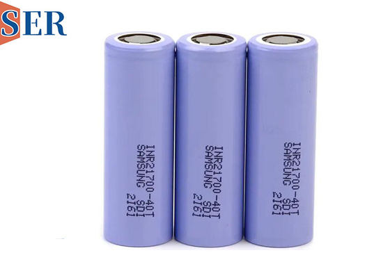 Τύπος υψηλής αποστράγγισης INR21700 40T Samsung Li Ion μπαταρία 3.6V κυλινδρική επαναφορτιζόμενη μπαταρία για ηλεκτρικά εργαλεία