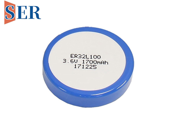 ER32L100 υψηλής θερμοκρασίας τύπος ER32100T 1/6 γκοφρετών κυττάρων κουμπιών Thionyl λίθιου Δ αρχική μπαταρία χλωριδίου