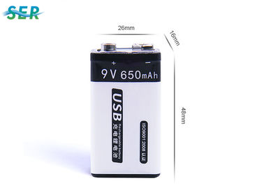 Πακέτο 650mAh μπαταριών λίθιου υψηλής ικανότητας 9V επανακαταλογηστέο για το συναγερμό μετρητών/πυρκαγιά