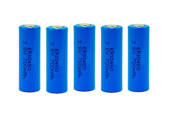 Cyclindrical ER10450 3,6 μπαταρία λι SOCl2 Αντιαεροπορικού Πυροβολικού βολτ για τον αισθητήρα καπνού No.7