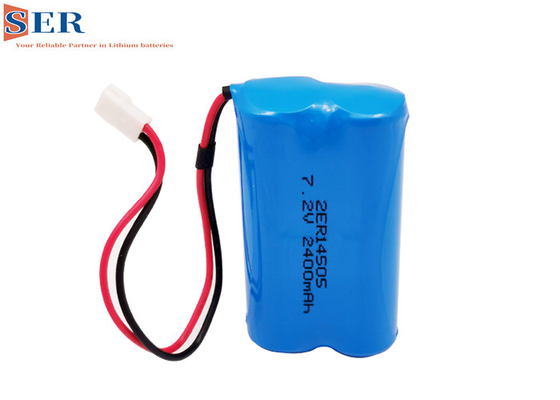 Συνδετήρας καλωδίων μπαταριών ER14505-2S 7.2V 2400mah λι SOCL2 2ER14505 2S1P για το μετρητή