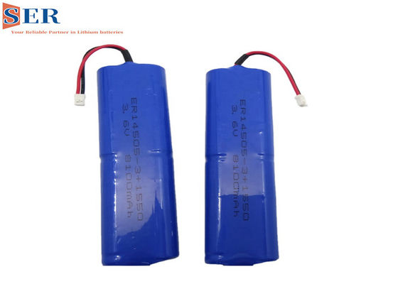 Μπαταρία λι SOCL2 ER14505-3P 3.6V 8100mAh με τον πυκνωτή συνδετήρων SPC1550 JST
