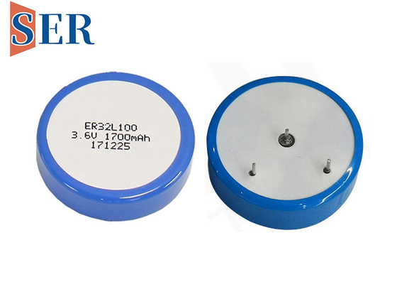 ER32L100 υψηλής θερμοκρασίας τύπος ER32100T 1/6 γκοφρετών κυττάρων κουμπιών Thionyl λίθιου Δ αρχική μπαταρία χλωριδίου